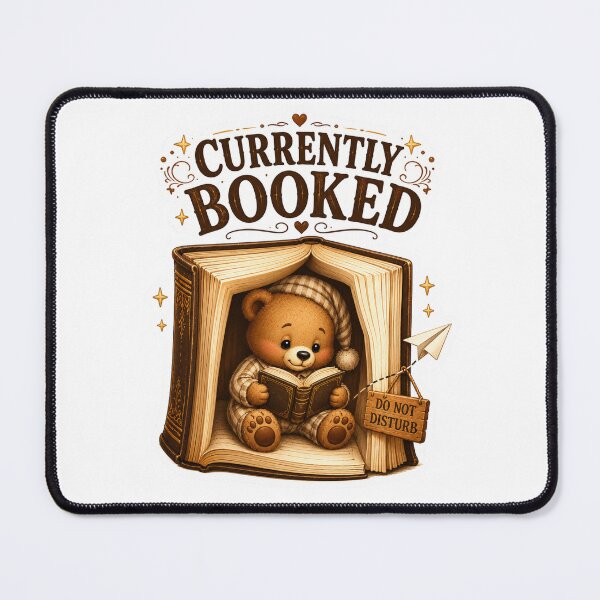 Item preview, Currently Booked Cute Teddy Bear Sticker | Funny Book Lover Gift for Readers & Bibliophiles designed and sold by DreamTags Studio.