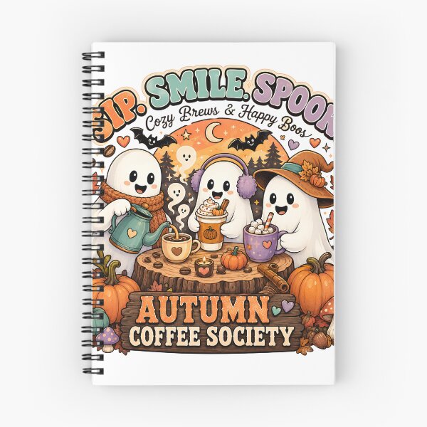 Item preview, Sip Smile Spook Autumn Coffee Society T-Shirt | Cute Ghost Coffee Halloween Fall Design designed and sold by Rx Graphic Studio.