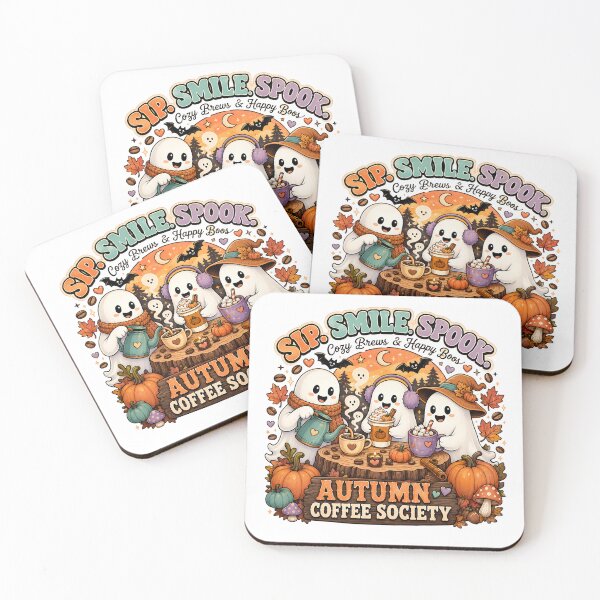 Item preview, Sip Smile Spook Autumn Coffee Society T-Shirt | Cute Ghost Coffee Halloween Fall Design designed and sold by Rx Graphic Studio.