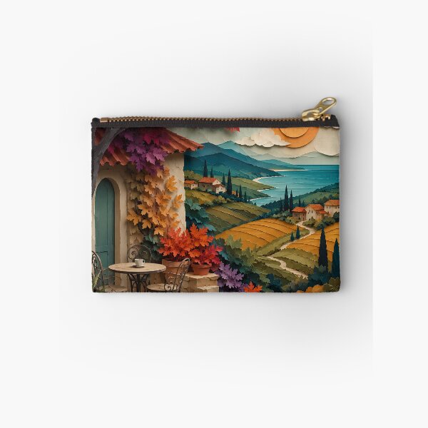 Item preview, Tuscan Countryside Paper Cut Art — Mediterranean Coastal Landscape Wall Decor designed and sold by Aureva Arts Shop.
