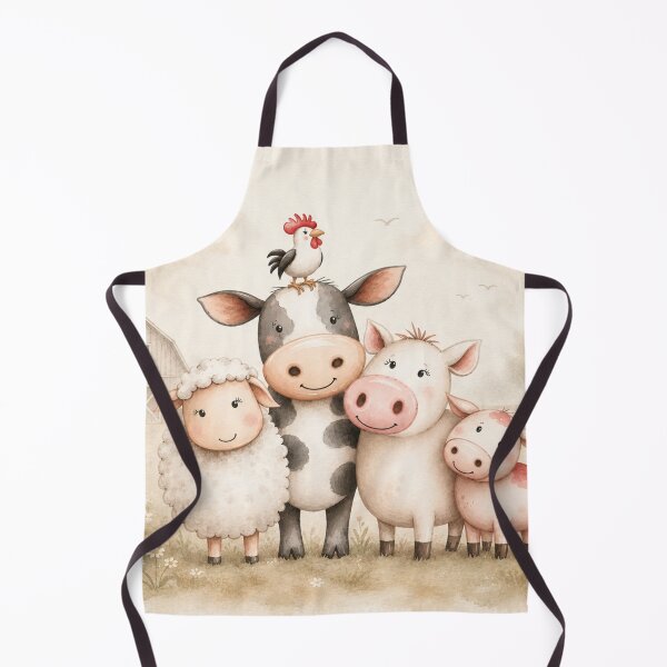 Item preview, Cute Farm Animal Friends Watercolor | Cow Pig Sheep & Chicken designed and sold by PixelExpressStudio.