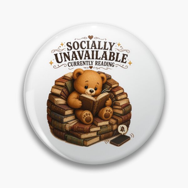 Item preview, Socially Unavailable Currently Reading Cute Teddy Bear Sticker | Funny Introvert Book Lover Gift designed and sold by DreamTags Studio.