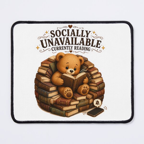 Item preview, Socially Unavailable Currently Reading Cute Teddy Bear Sticker | Funny Introvert Book Lover Gift designed and sold by DreamTags Studio.