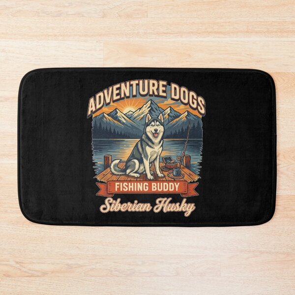 Item preview, Adventure Dogs – Fishing Buddy | Siberian Husky Vintage Fishing designed and sold by No Excuses Supply.