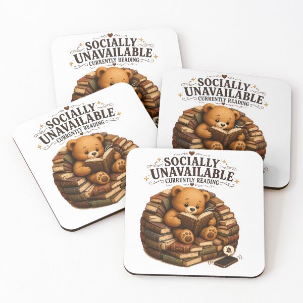 Item preview, Socially Unavailable Currently Reading Cute Teddy Bear Sticker | Funny Introvert Book Lover Gift designed and sold by DreamTags Studio.