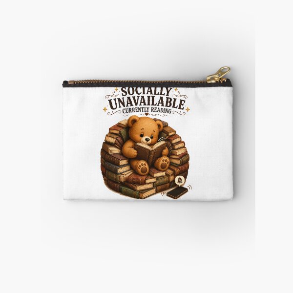 Item preview, Socially Unavailable Currently Reading Cute Teddy Bear Sticker | Funny Introvert Book Lover Gift designed and sold by DreamTags Studio.