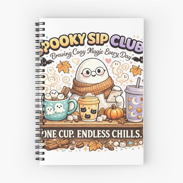Item preview, Spooky Sip Club Halloween Coffee T-Shirt | Cute Ghost Cozy Coffee Lover Fall Design designed and sold by Rx Graphic Studio.