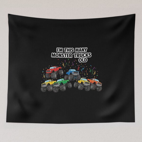 Item preview, I'm This Many Monster Trucks Old Birthday Kids Monster Truck Celebration designed and sold by PopStars1993.