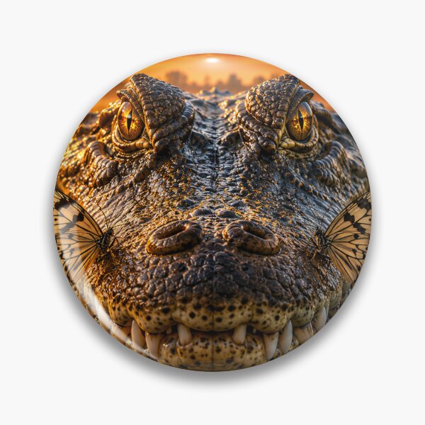 Item preview, Crocodile at peace with almost invisible butterflies designed and sold by JBXDesigner.