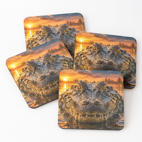 Item preview, Crocodile at peace with almost invisible butterflies designed and sold by JBXDesigner.