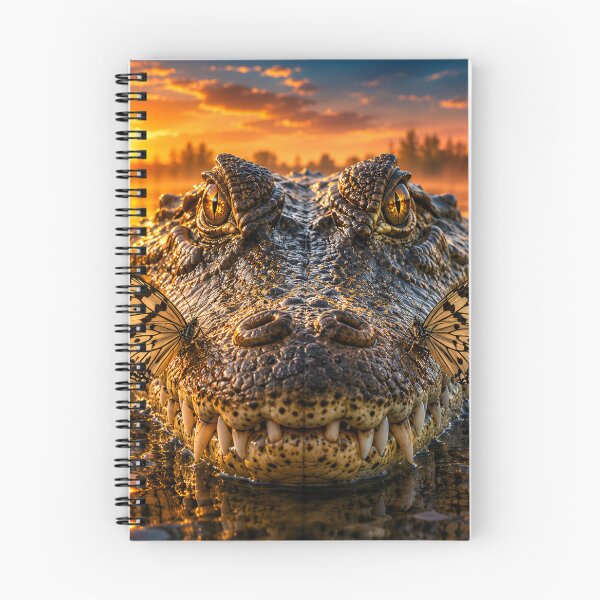 Item preview, Crocodile at peace with almost invisible butterflies designed and sold by JBXDesigner.