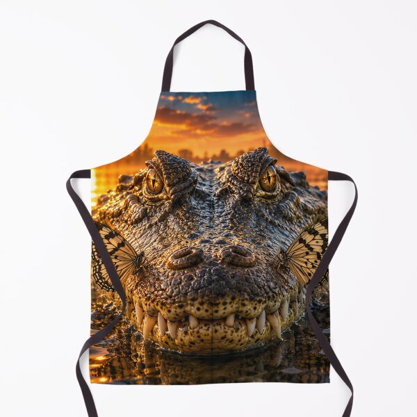Item preview, Crocodile at peace with almost invisible butterflies designed and sold by JBXDesigner.