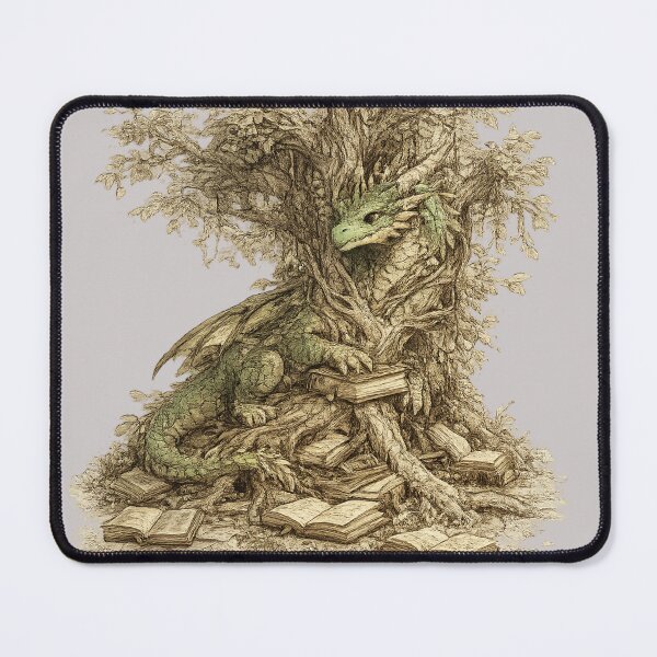 Item preview, Fantasy dragon with book - Pencil Sketch Design designed and sold by DreamCloths12.