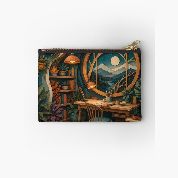 Item preview, Cozy Paper Art Study Room Moonlit Night Decor designed and sold by Aureva Arts Shop.