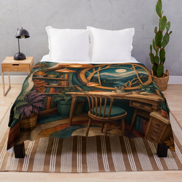 Item preview, Cozy Paper Art Study Room Moonlit Night Decor designed and sold by Aureva Arts Shop.