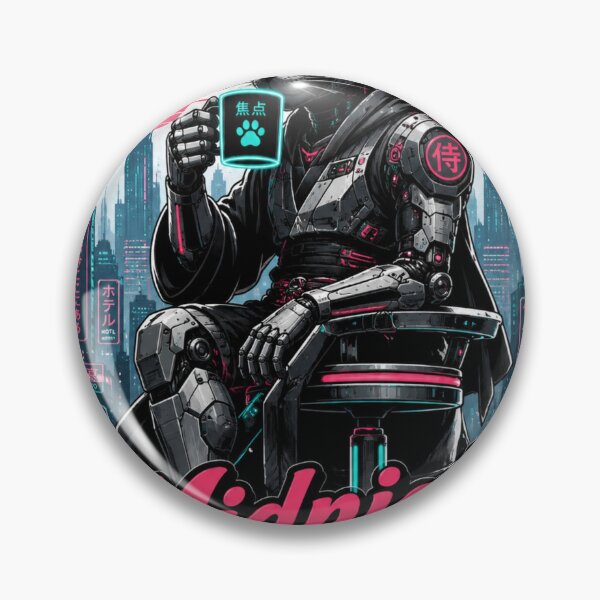 Item preview, Cyberpunk Cat Samurai Focus | Neo Tokyo Tee designed and sold by Retro Rascals Co..