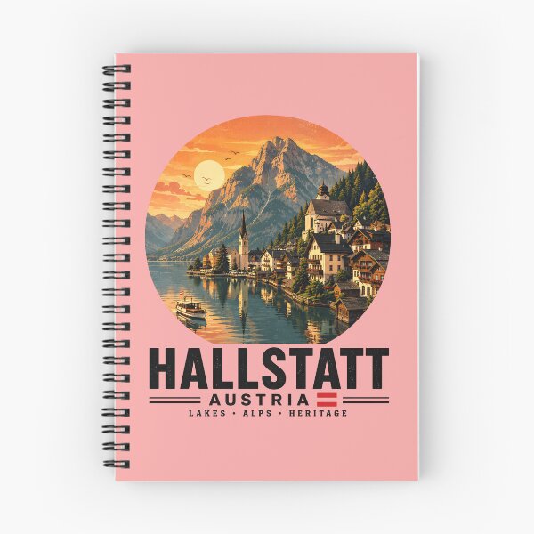 Item preview, Hallstatt Austria Vintage Alpine Lake Travel Landscape designed and sold by TAOptimus .