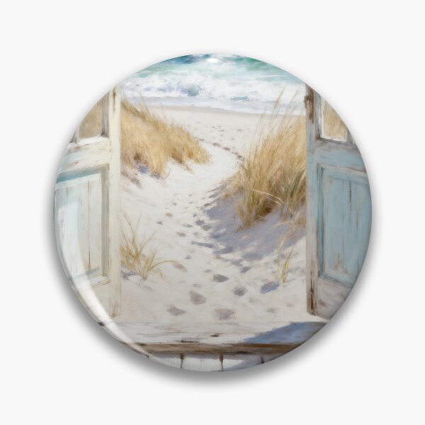 Item preview, Coastal Window View Wall Art Print, Beach House Painting, Seaside Dune Path Artwork, Ocean View Decor, Coastal Cottage Wall Art designed and sold by QuietCanvasArtworks.
