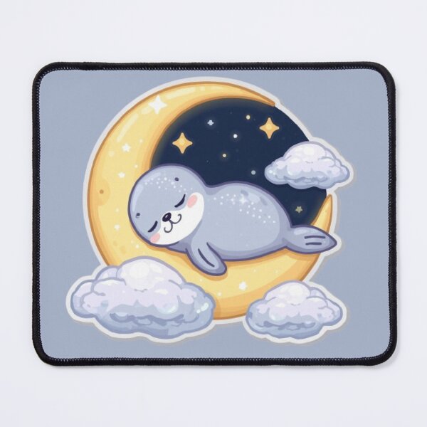 Item preview, Cute Sleepy Seal Kawaii Sticker | Dreamy Moon & Stars designed and sold by Stylestickers55.