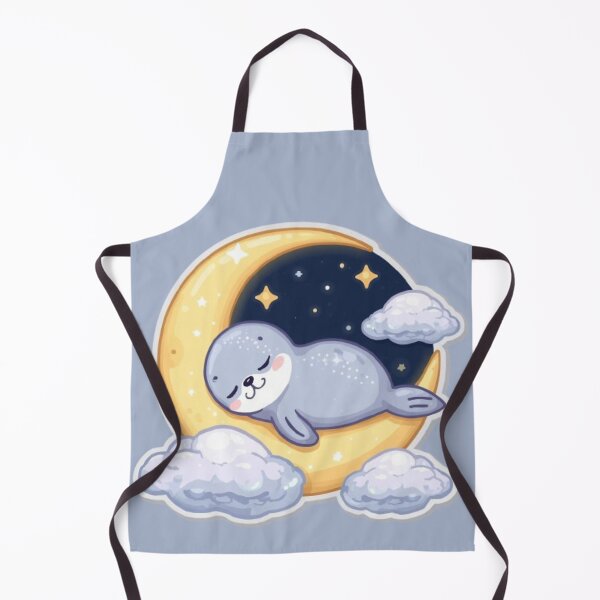 Artikelvorschau, Niedlicher, schlafender Seehund-Kawaii-Sticker | Verträumter Mond & Sterne entworfen und verkauft von Stylestickers55.