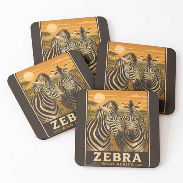 Item preview, Vintage Zebra African Safari Sunset designed and sold by TheFableFoxStudio.