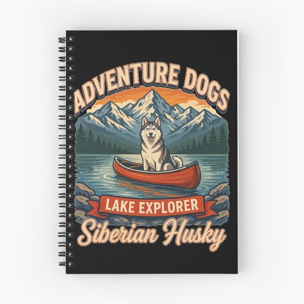 Item preview, Adventure Dogs – Lake Explorer | Siberian Husky Vintage Canoe Camping designed and sold by No Excuses Supply.