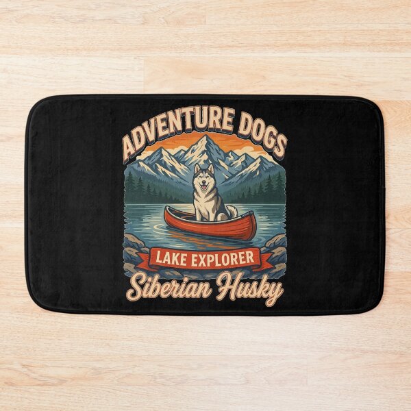 Item preview, Adventure Dogs – Lake Explorer | Siberian Husky Vintage Canoe Camping designed and sold by No Excuses Supply.