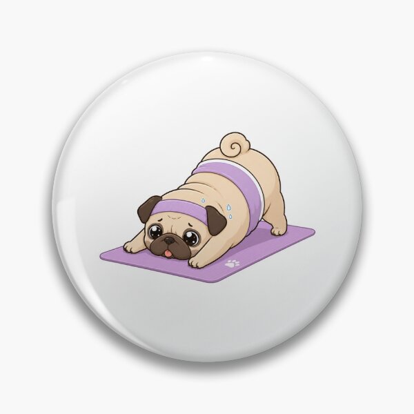 Item preview, Cute Pug Doing Yoga Kawaii Cartoon Fitness Dog Design designed and sold by Seculinator.