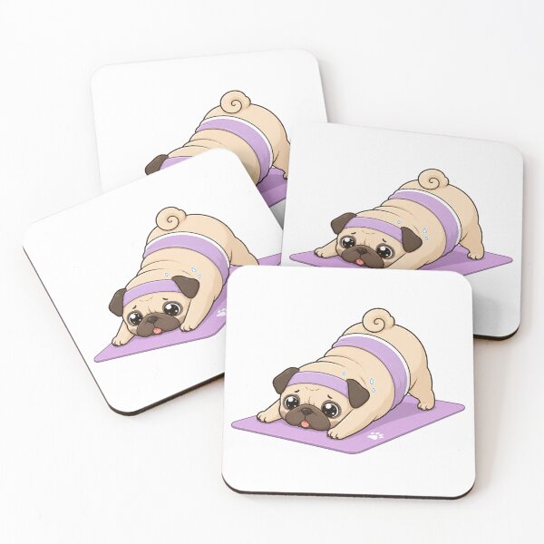 Item preview, Cute Pug Doing Yoga Kawaii Cartoon Fitness Dog Design designed and sold by Seculinator.