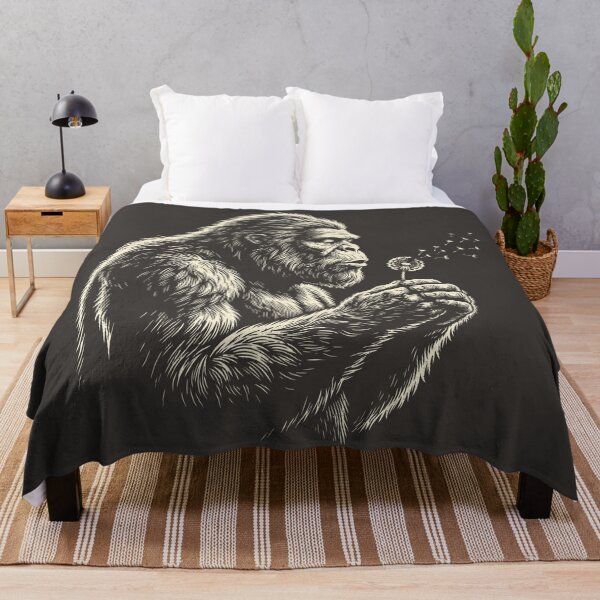 Item preview, Bigfoot Sasquatch Blowing on a Dandelion Vintage Cryptid designed and sold by Y-Vibes.