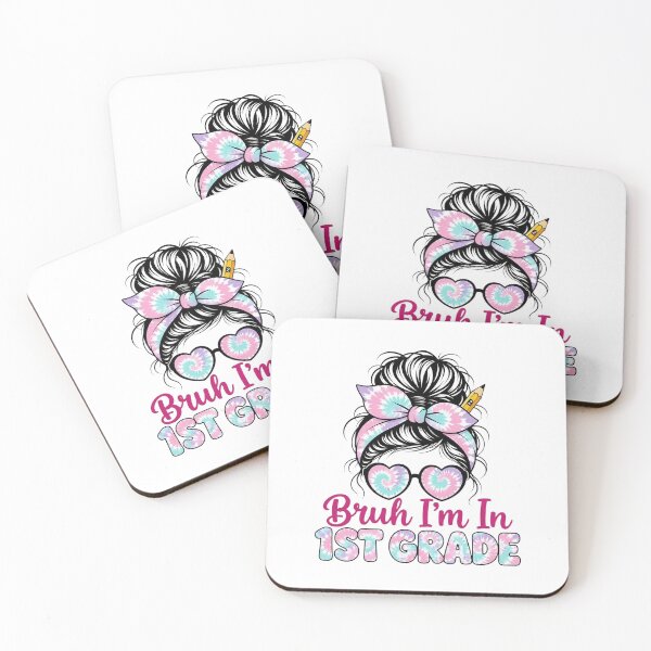 Item preview, Bruh Im in 1st Grade Messy Bun First Day First Grade Girls designed and sold by clothesy7.