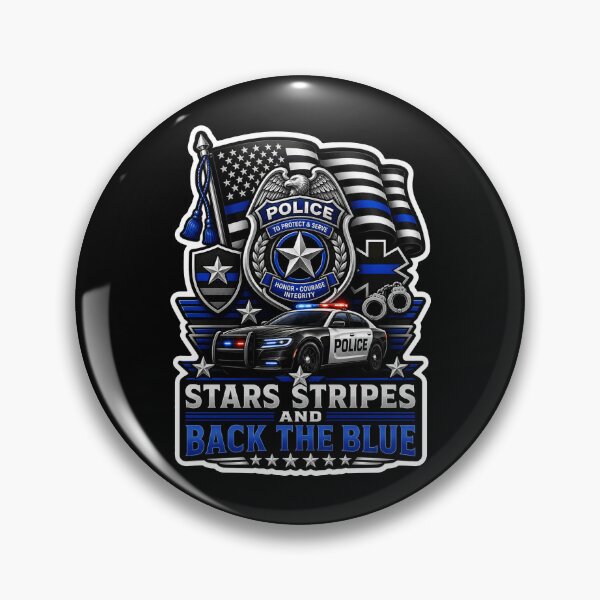 Item preview, Stars Stripes And Back The Blue Police Officer Support Patriotic Gift designed and sold by ConCeptGifts.
