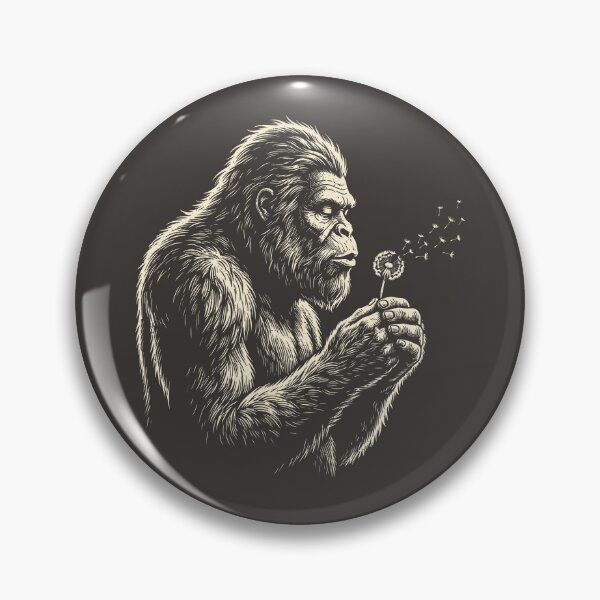 Item preview, Bigfoot Sasquatch Blowing on a Dandelion Vintage Cryptid  designed and sold by Y-Vibes.