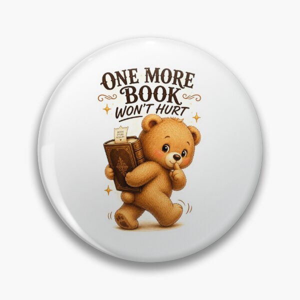 Item preview, One More Book Won't Hurt Cute Teddy Bear Sticker | Funny Book Lover Gift designed and sold by DreamTags Studio.