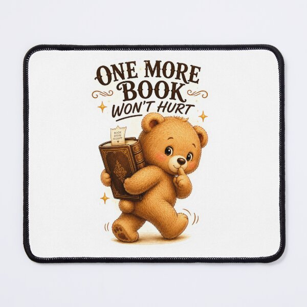 Item preview, One More Book Won't Hurt Cute Teddy Bear Sticker | Funny Book Lover Gift designed and sold by DreamTags Studio.