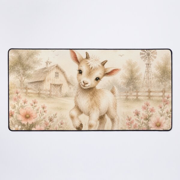 Item preview, Cute Baby Goat Watercolor | Whimsical Farm Kid | Farmhouse Nursery Art designed and sold by PixelExpressStudio.