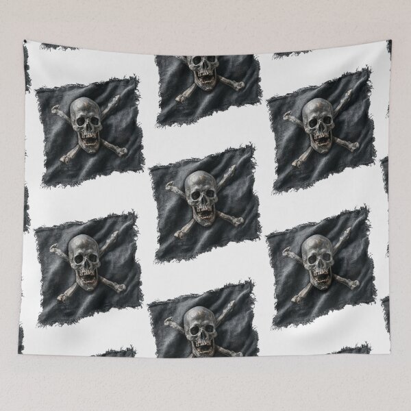 Item preview, Raise the Black Flag! Funky Pirate Skull and Crossbones Rock & Roll Art designed and sold by Ignorant-Artist.