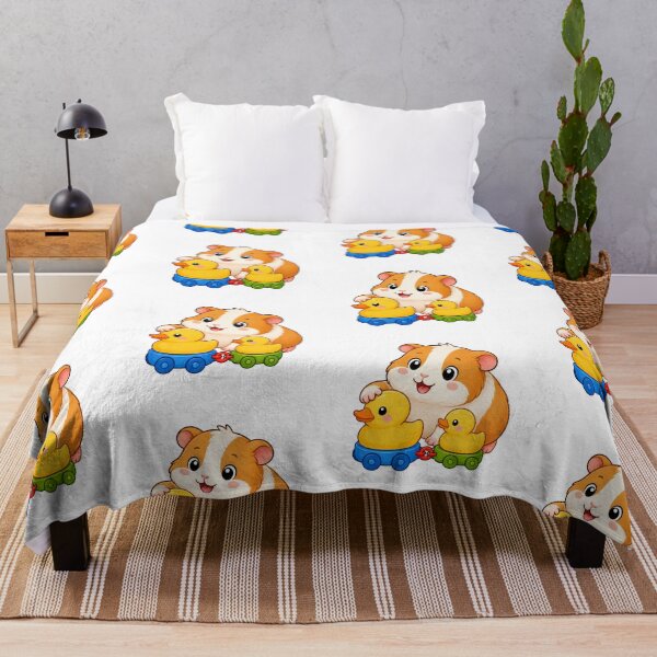 Item preview, Cute Guinea Pig with Rubber Duck Pull Toys Kawaii Cartoon Bath Design designed and sold by Seculinator.