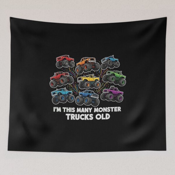 Item preview, I'm This Many Monster Trucks Old Kids 9th Birthday designed and sold by PopStars1993.