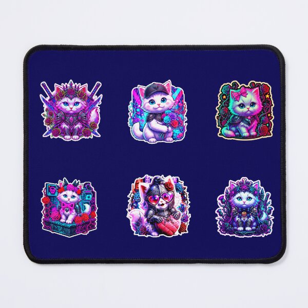 Item preview, Cute Cat Stickers Pack – Kawaii Kitten Set for Laptop, Phone & School Supplies designed and sold by Cyber-ART-Studio.