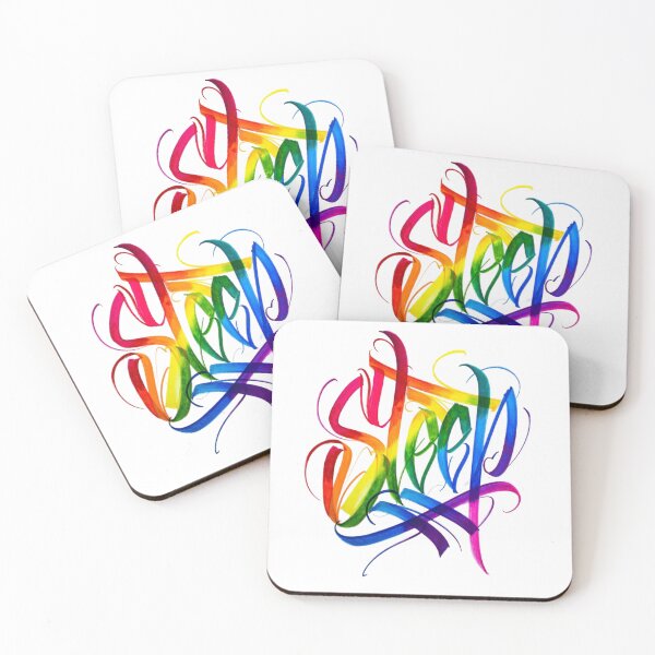 Item preview, Colorful Sleep Typography Rainbow Lettering Art designed and sold by ExploreAura Studio.