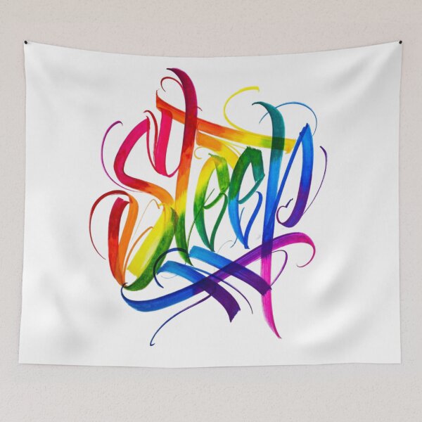 Item preview, Colorful Sleep Typography Rainbow Lettering Art designed and sold by ExploreAura Studio.