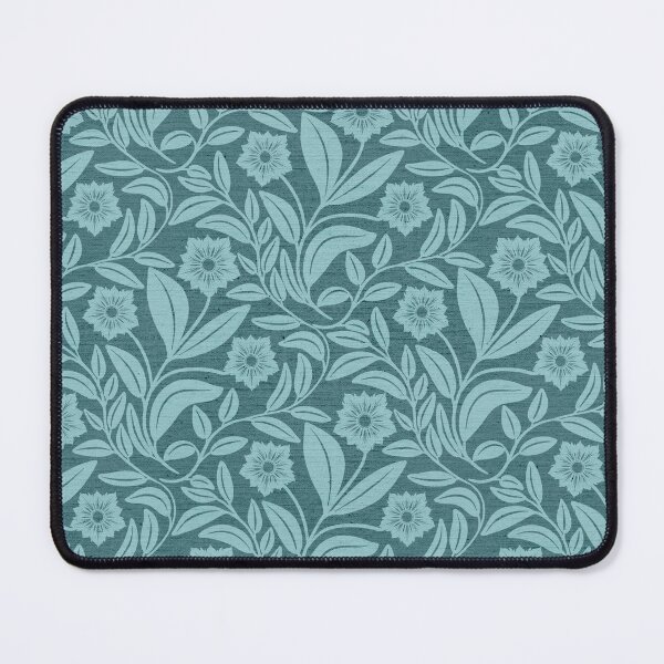 Item preview, Heritage Floral Vine Pattern in Teal | Monochrome Botanical Print designed and sold by MizzleInk.