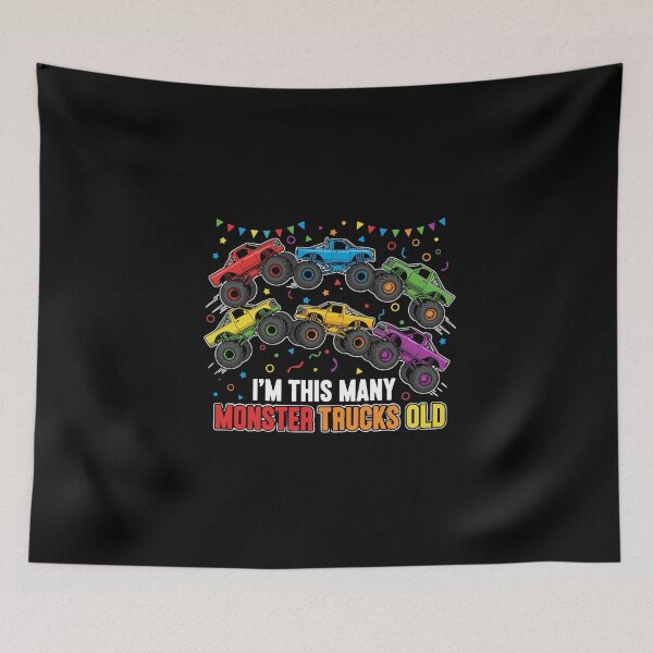 Item preview, I'm This Many Monster Trucks Old Birthday Monster Truck Kids Boy Celebration designed and sold by PopStars1993.