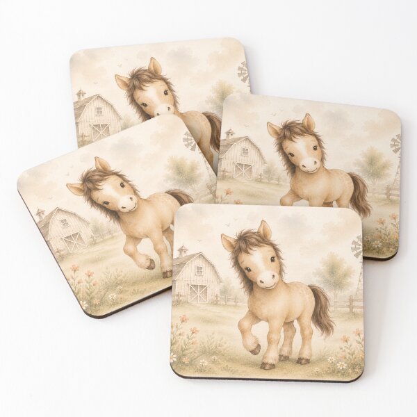 Item preview, Cute Baby Horse Watercolor | Whimsical Foal | Farmhouse Nursery Art designed and sold by PixelExpressStudio.