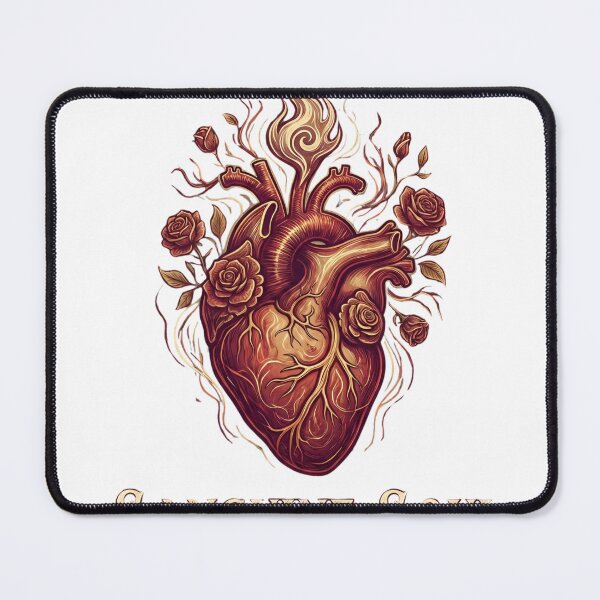 Item preview, Sanguine Soul Flaming Anatomical Heart with Roses designed and sold by Michalsky99.