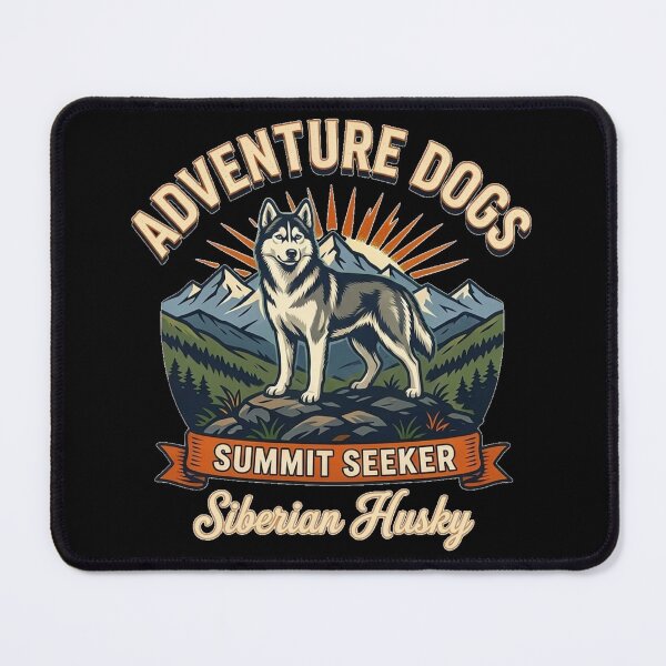 Item preview, Adventure Dogs – Summit Seeker | Siberian Husky Vintage Mountain Hiking designed and sold by No Excuses Supply.