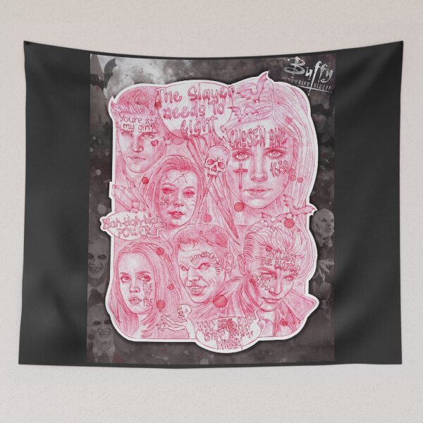 Item preview, VAMPIRE SLAYER CHOSEN ONE RED INK POSTER designed and sold by MariInk.