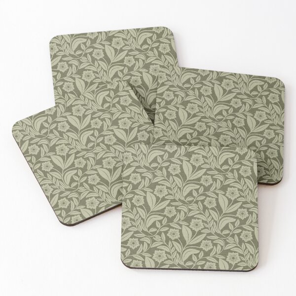 Item preview, Heritage Floral Vine Pattern in Sage Green | Muted Botanical Print designed and sold by MizzleInk.