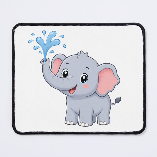 Item preview, Cute Baby Elephant Spraying Water Kawaii Cartoon Safari Design designed and sold by Seculinator.